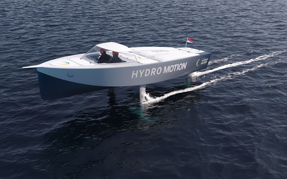 Student en presenteren ontwerp van waterstof boot voor eerste Noordzee oversteek op waterstof