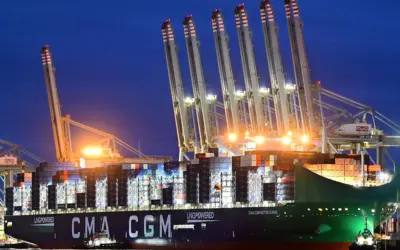 CMA CGM Notre Dame voor maiden call in Rotterdam